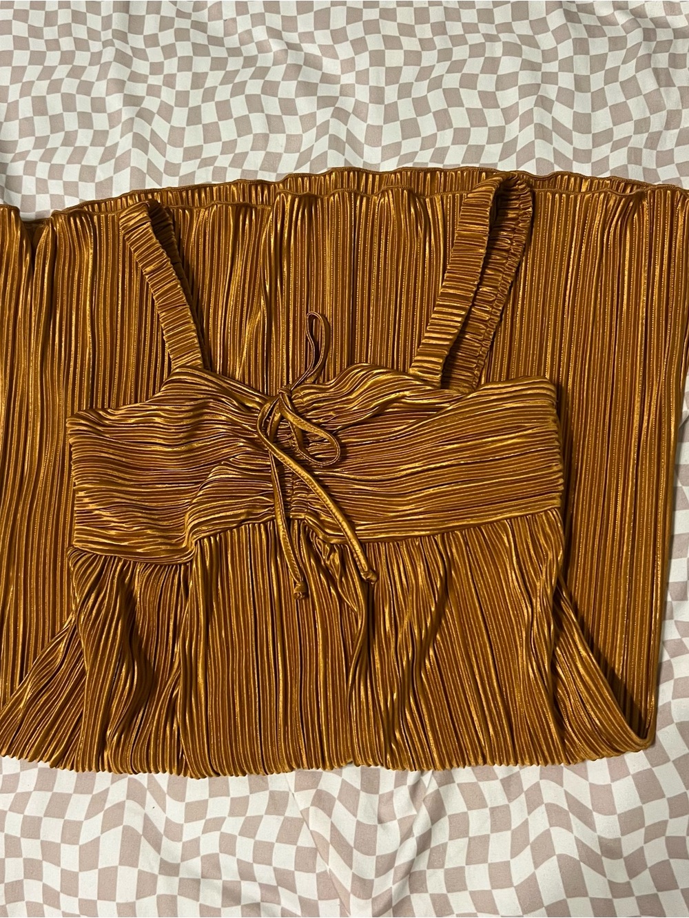 Kirious pleated metallic dress